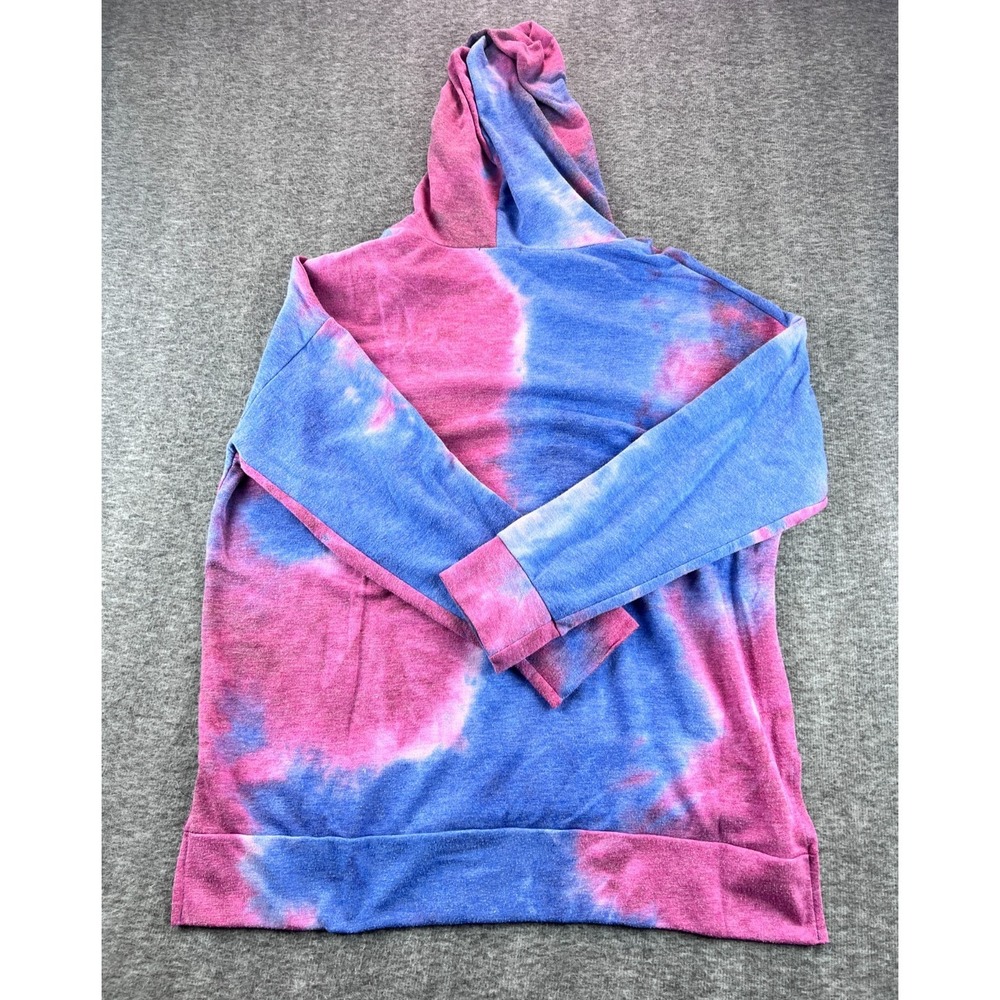 White Birch Tie Dye Hoodie Women XL Pink Blue Relaxed Soft Pullover Sweatshirt